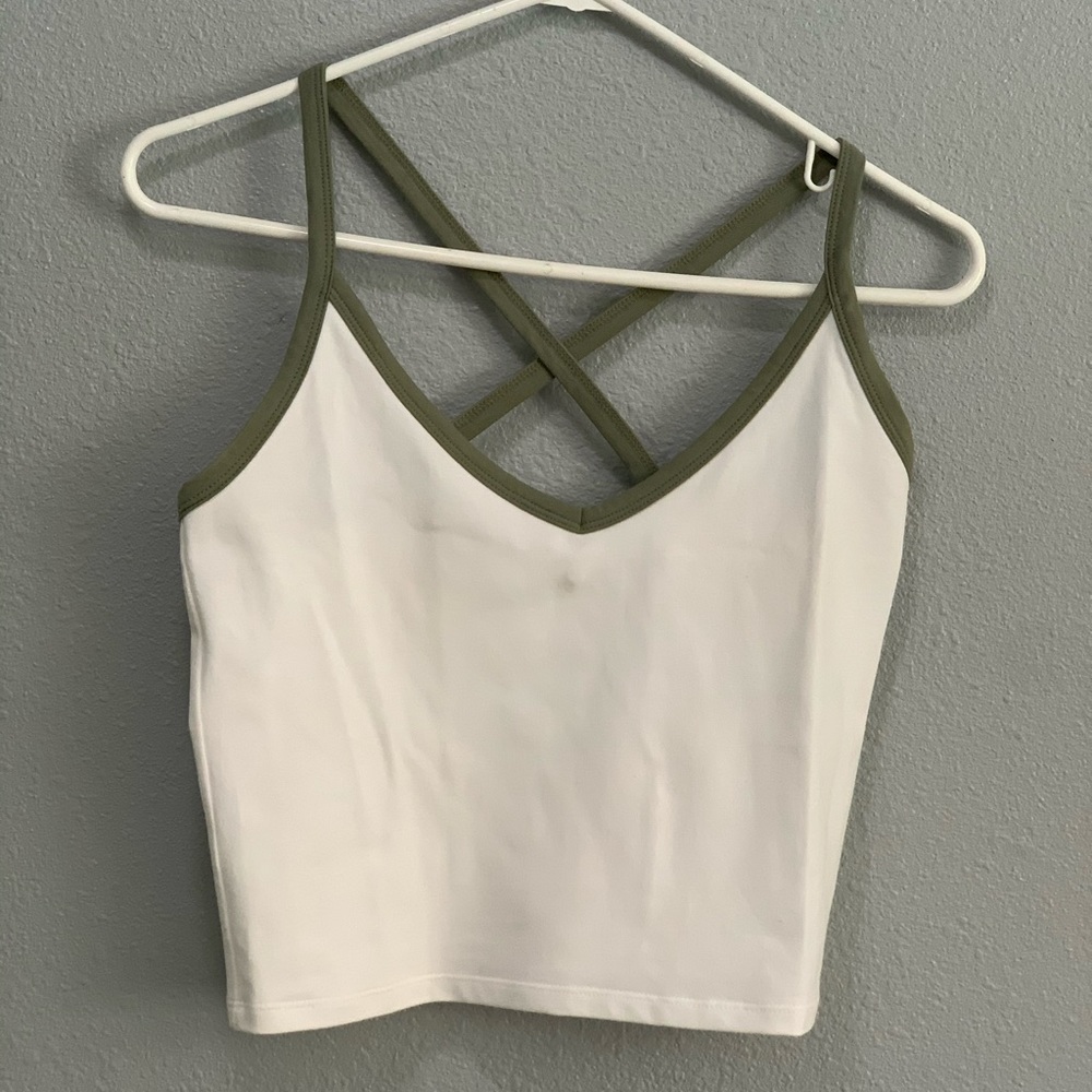 Forever 21 White Tank top with back detail